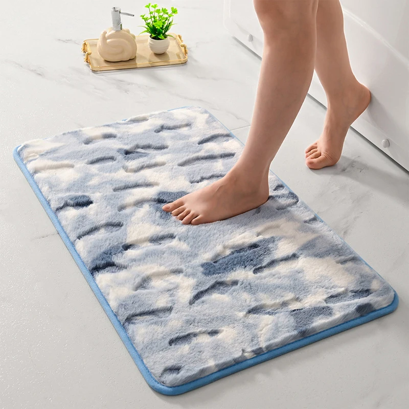 

New Imitation Rabbit Fur Entry Floor Mat Living Room Coffee Table Mat Bedroom Bedside Short Pile Gradient Carpet Home