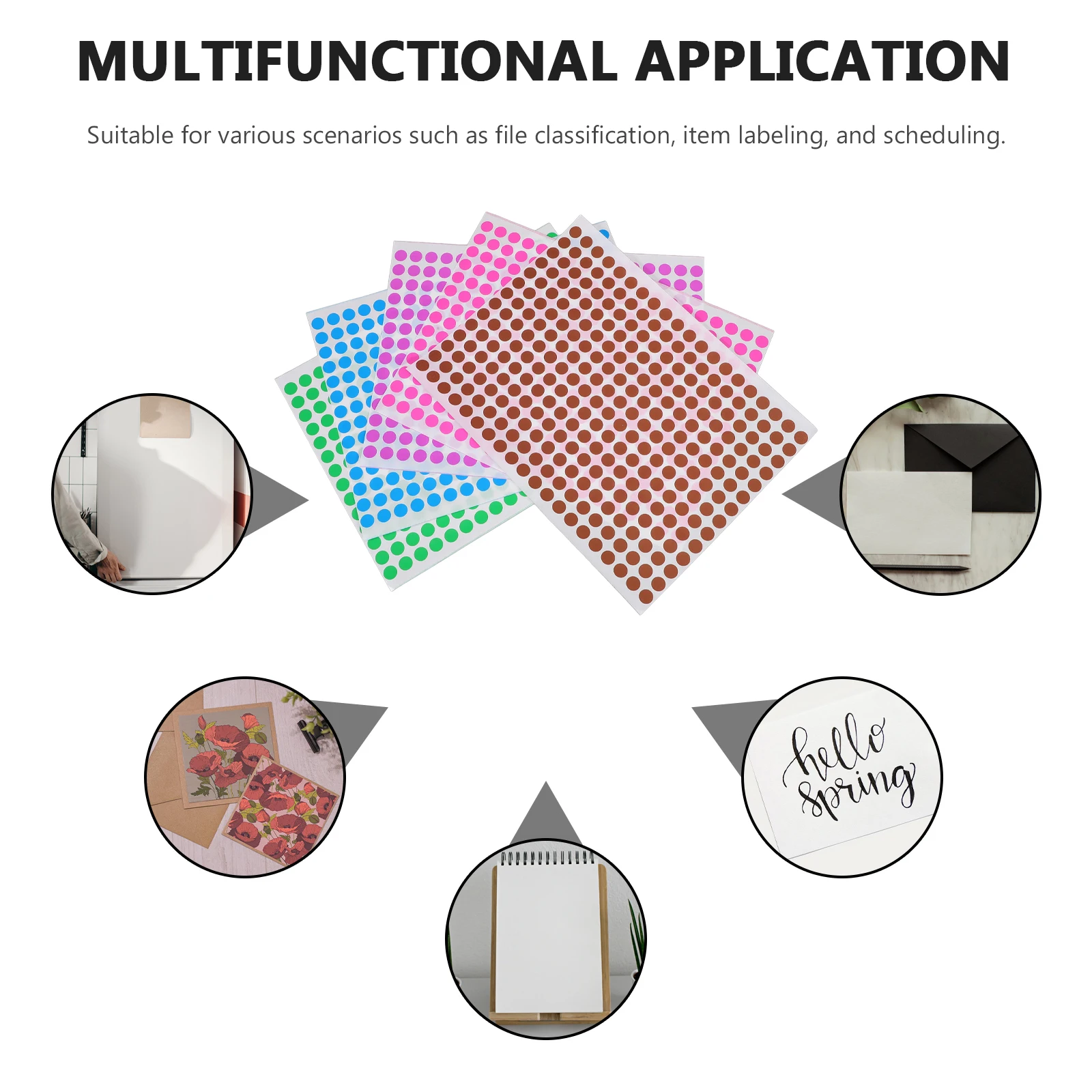 

2800Pcs 8Mm Colored Coding Labels Circle Stickers Adhesive Dot Stickers For Envelopes Sealing Gift Dots Round Labels