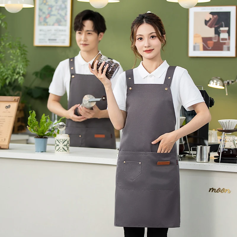 Professional Female Kitchen Antifouling Apron Male Chef BBQ Restaurant Bar Bakery Cafe Beauty Nail Studio Waterproof Work Apron