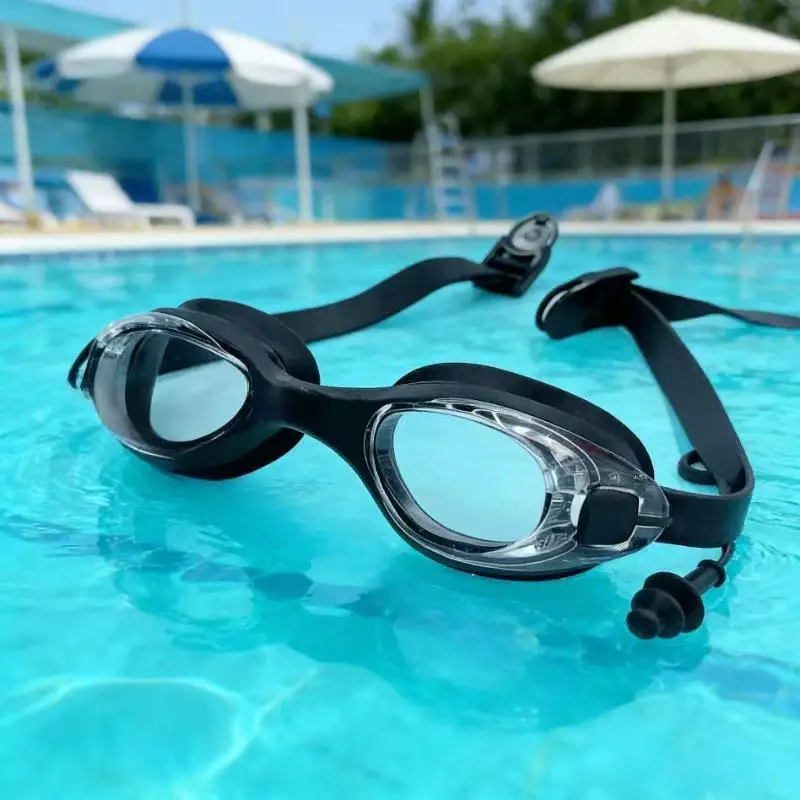1Pcs Anti-fog Waterproof Swim Eyewear Swimming Goggles With Earplugs No Leaking UV Protection Swim Glasses For Men Women Adult
