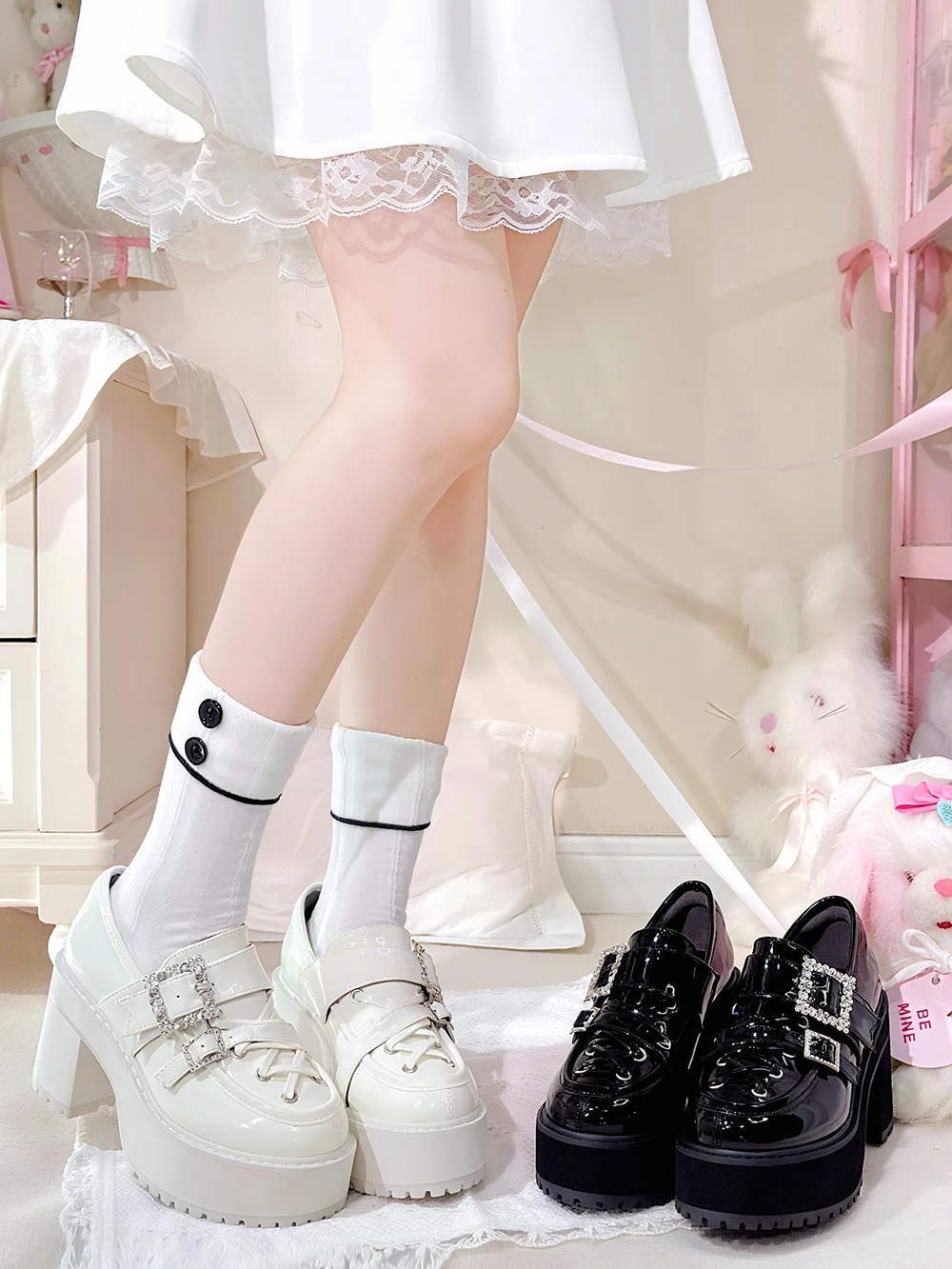 الأصلي الحلو لوليتا أحذية سميكة سوليد الخريف جديد الفتيات الحلو أنيقة موضة أحذية من الجلد الألغام أحذية منصة الإنتاج الضخم #3