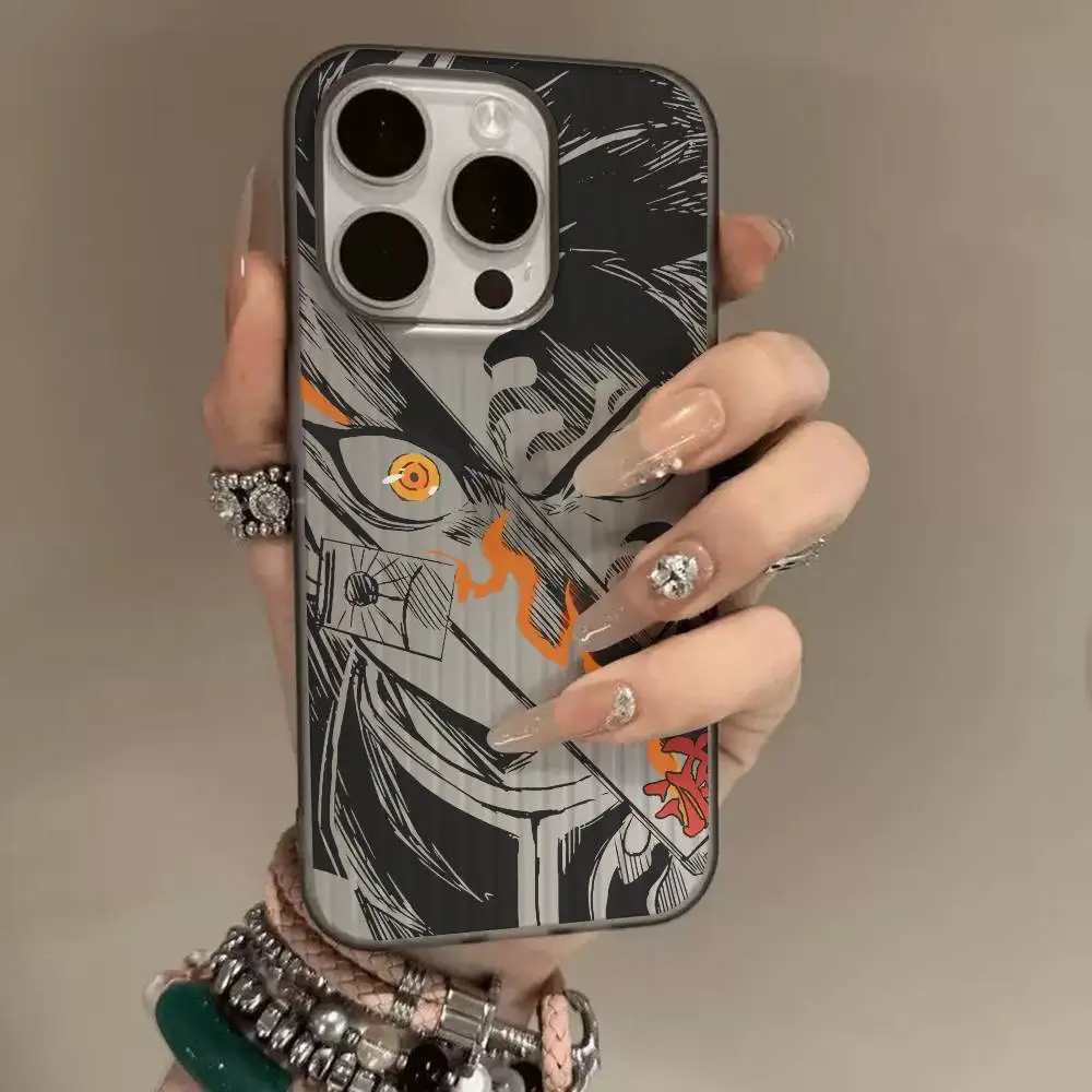 Funda de teléfono corrugada suave de Anime Demon Slayers para iPhone 11 12 13 14 15 16 17 Pro Max Plus cubierta de silicona ondulada