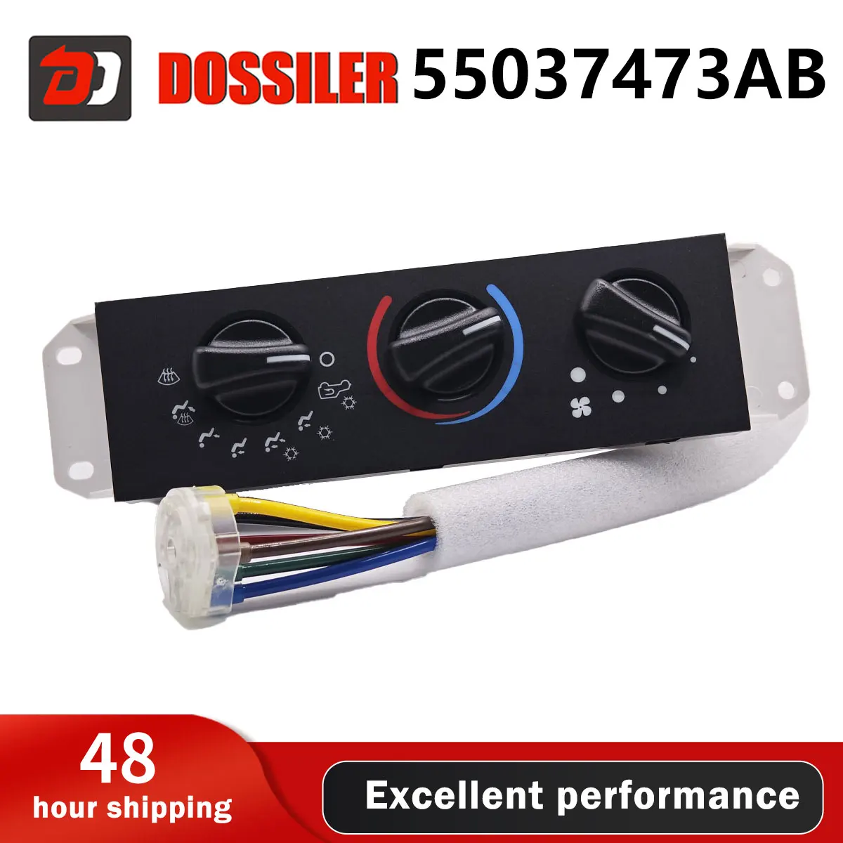

55037473AB Панель управления обогревателем кондиционера Dossiler HVAC с переключателем двигателя вентилятора для Jeep Wrangler TJ 1999-2004 гг. Замена # BL101, HS-373