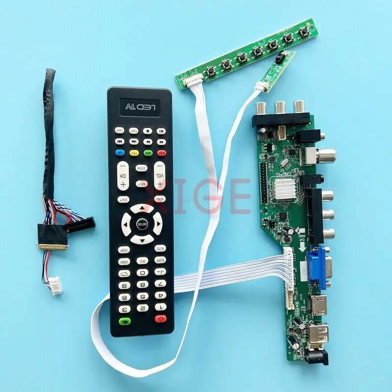 

Controller Driver Board Fit HB156WX1 HT156WXB NT156WHM 15.6" 2AV+USB+DHMI+VGA Digital Signal DVB Matrix Kit LVDS 40 Pin 1366*768