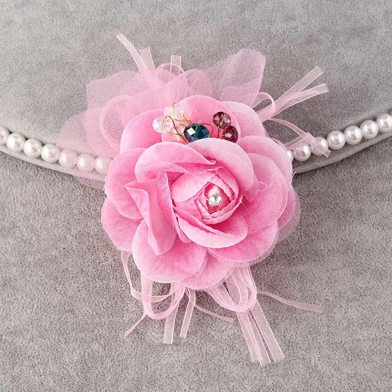 New Cloth Art Rose Flower Brooch Crystal Lapel Pin Performance Stage Corsage Luxulry Jewelry Brooches Pins Clothing Accessories