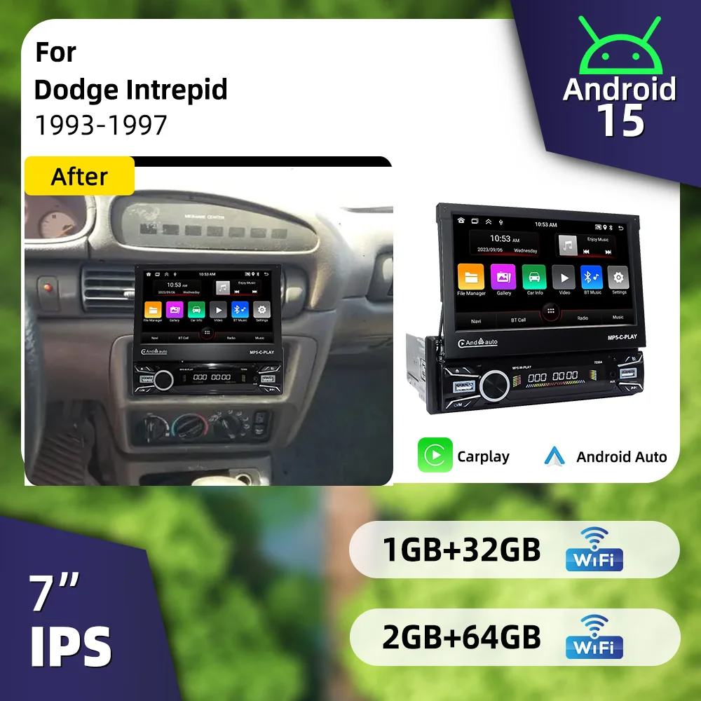 1Din Telescopic Car Screen Stereo 7