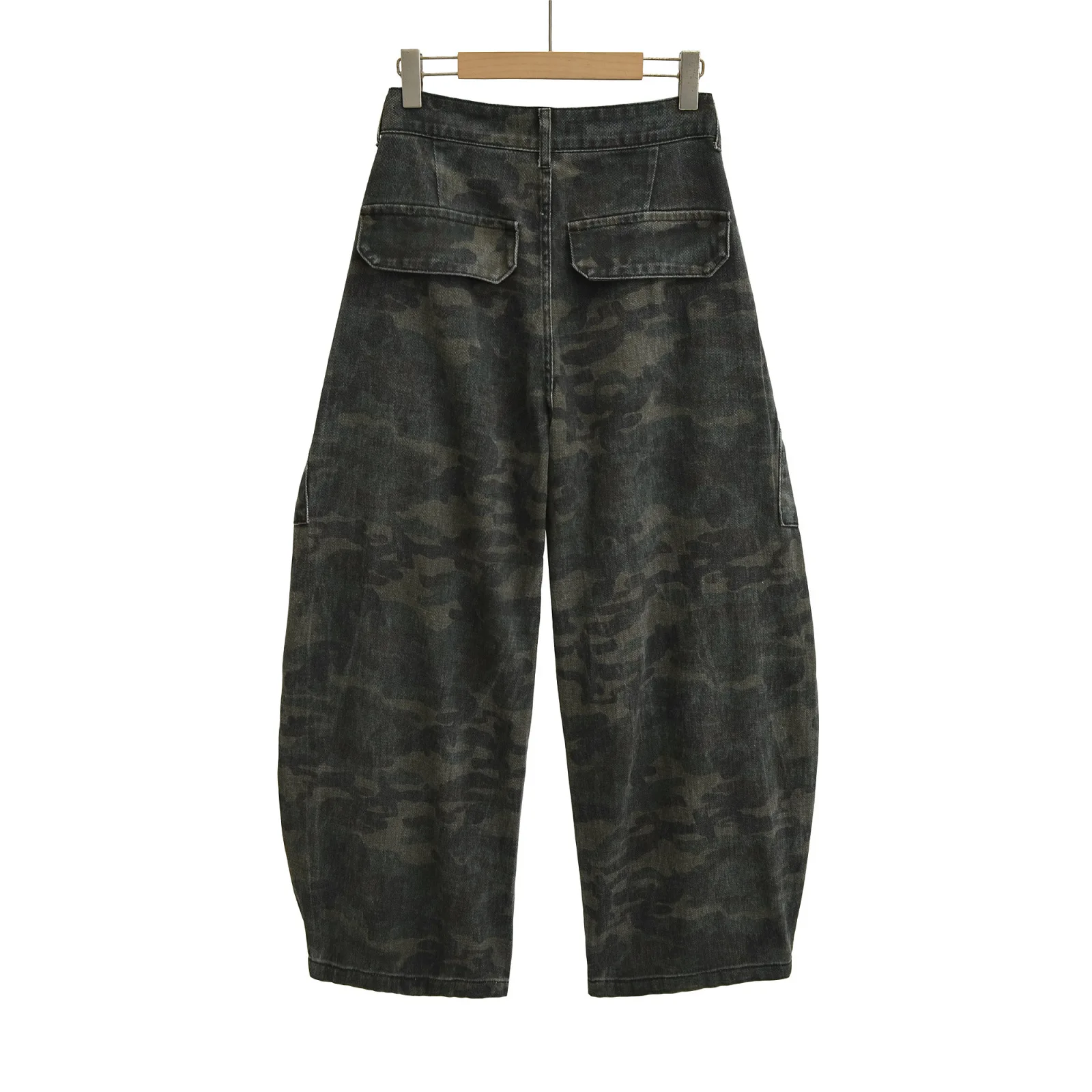 Wide-leg jeans, American high street spring and autumn design, hip-hop internet celebrity, retro camouflage pants, overalls