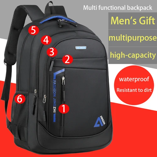 Imagen 2 del producto Mochila de moda para hombre: gran capacidad, bolso multifuncional de viaje y portátil, bolso multifuncional para ocio, negocios