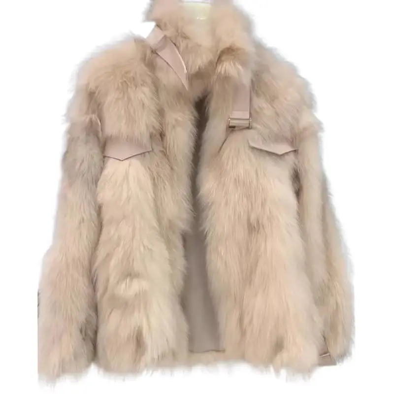 2025 ملابس نسائية متوسطة الطول معطف فرو الثعلب الصناعي شتاء جديد 1117