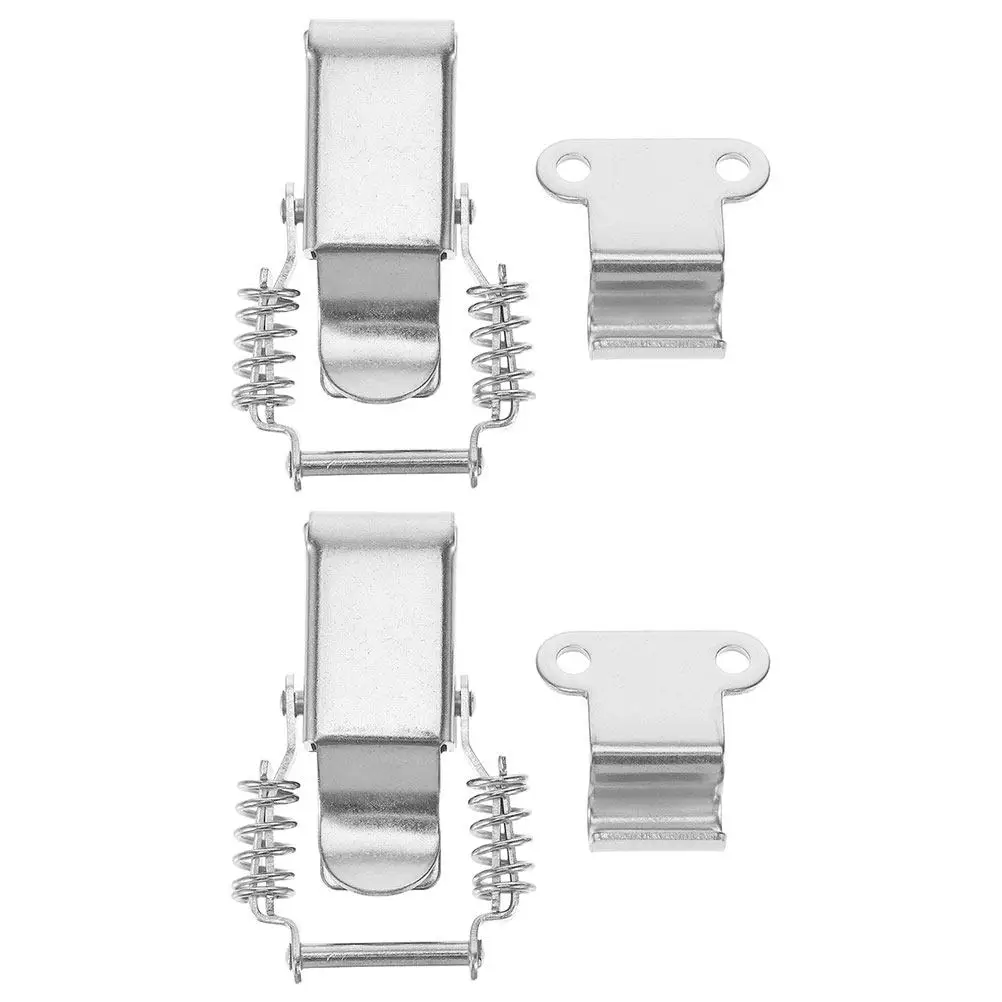 4Pcs Stainless Steel Corner Toggle Latch Spring Clasp Buckle for Wood Jewelry Case Tool Box Hood Lock Gate Trailer Box Storage