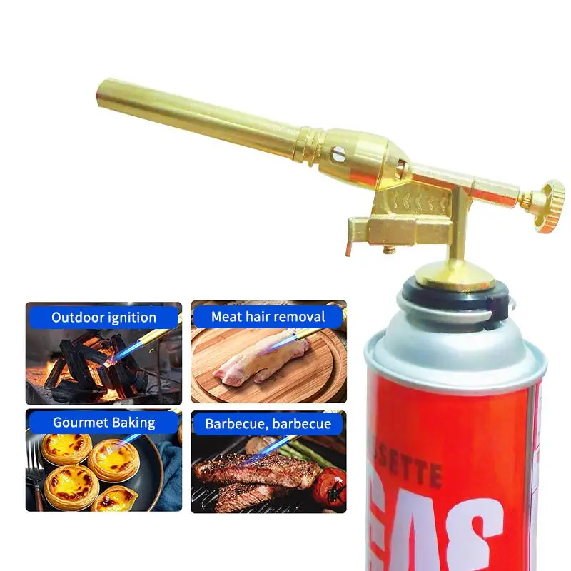 Gas Welding Torch Copper Adjustable High Temp Flame for Metal Brazing Outdoor Grill Soldering