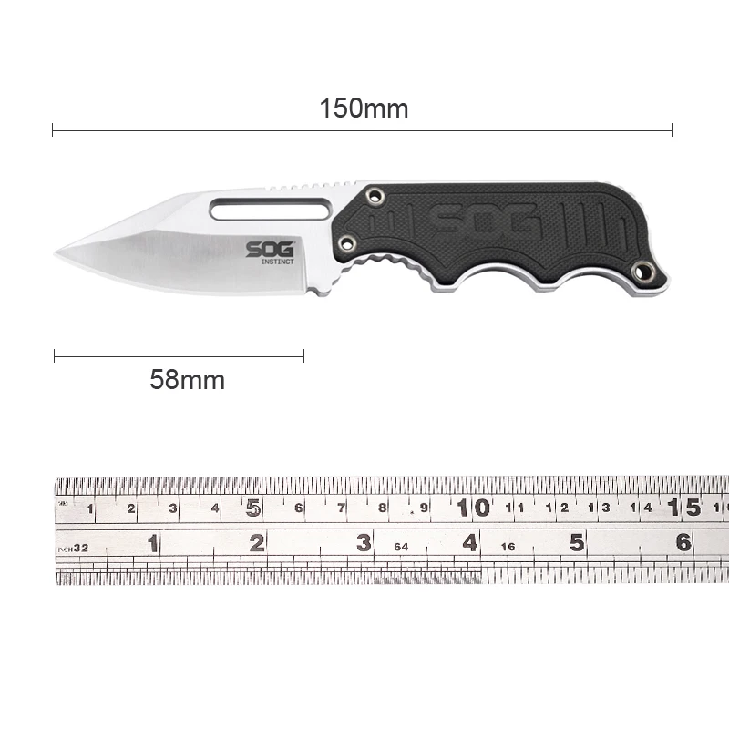 SOG 본능 목 고정 나이프, 휴대용 전술 포켓 나이프, 야외 다이캠핑 자기 방어 수공구, EDC 커터 NB1012-CP