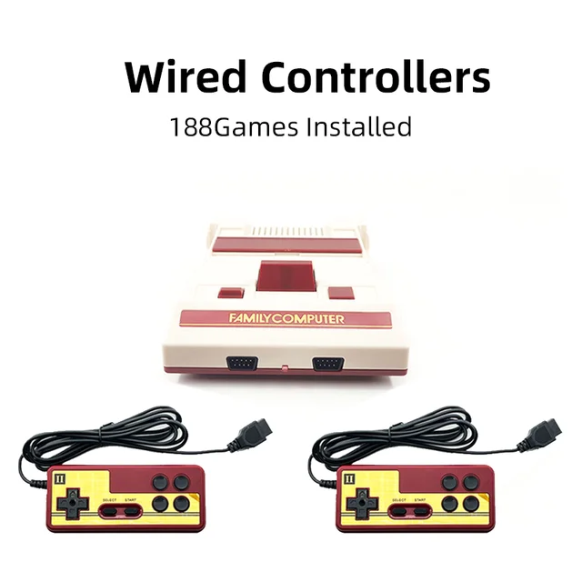 HB-102 188 HD Wireless TV Game Console Home For FC/NES Red/White Machine 2.4G Wireless Double handle Support game card