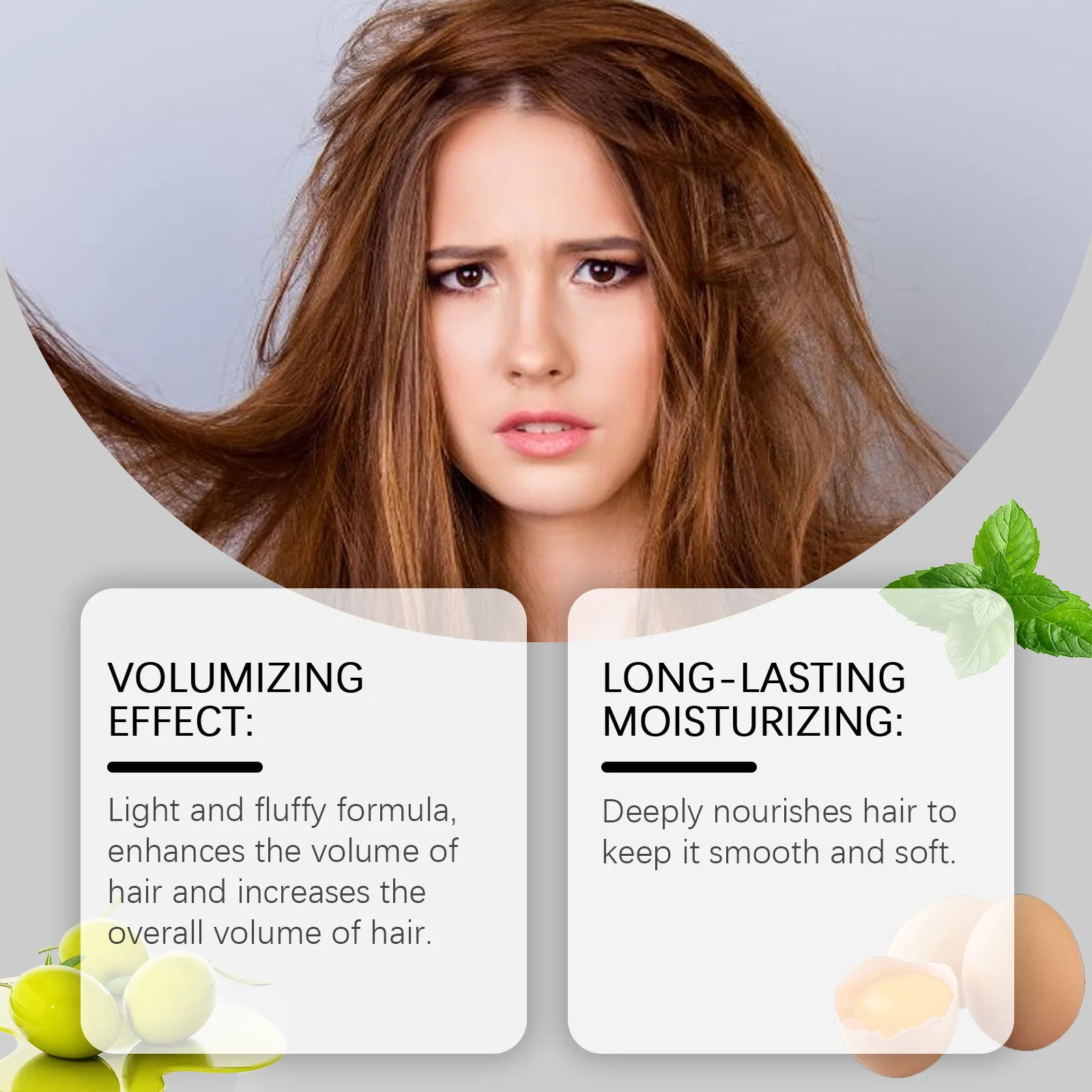Egg Remedy Hair Oil Restore Soft Smooth Straighten Shiny Deep Moisturizer Nourish Hair Roots Frizzy Dry Scalp Hair Care Product