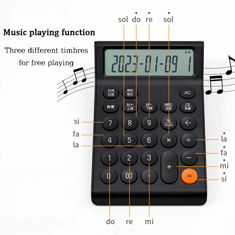 Kaco Voice Calculator 12 Digit Large Screen Music Playing Big Button Students Use Computer Office Finance Desktop Stationery