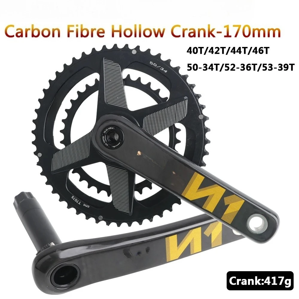 For SRAM GXP Gravel Bicycle Part Carbon Fiber Crankset Road Bike Crank 11/12 Speed 170mm Chainring 50-34T/52-36T/53-39T