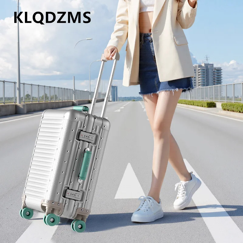 

KLQDZMS Men's Suitcase All Aluminum Magnesium Alloy Boarding Box Business Trolley Case 20"24 Inches High-capacity Luggage