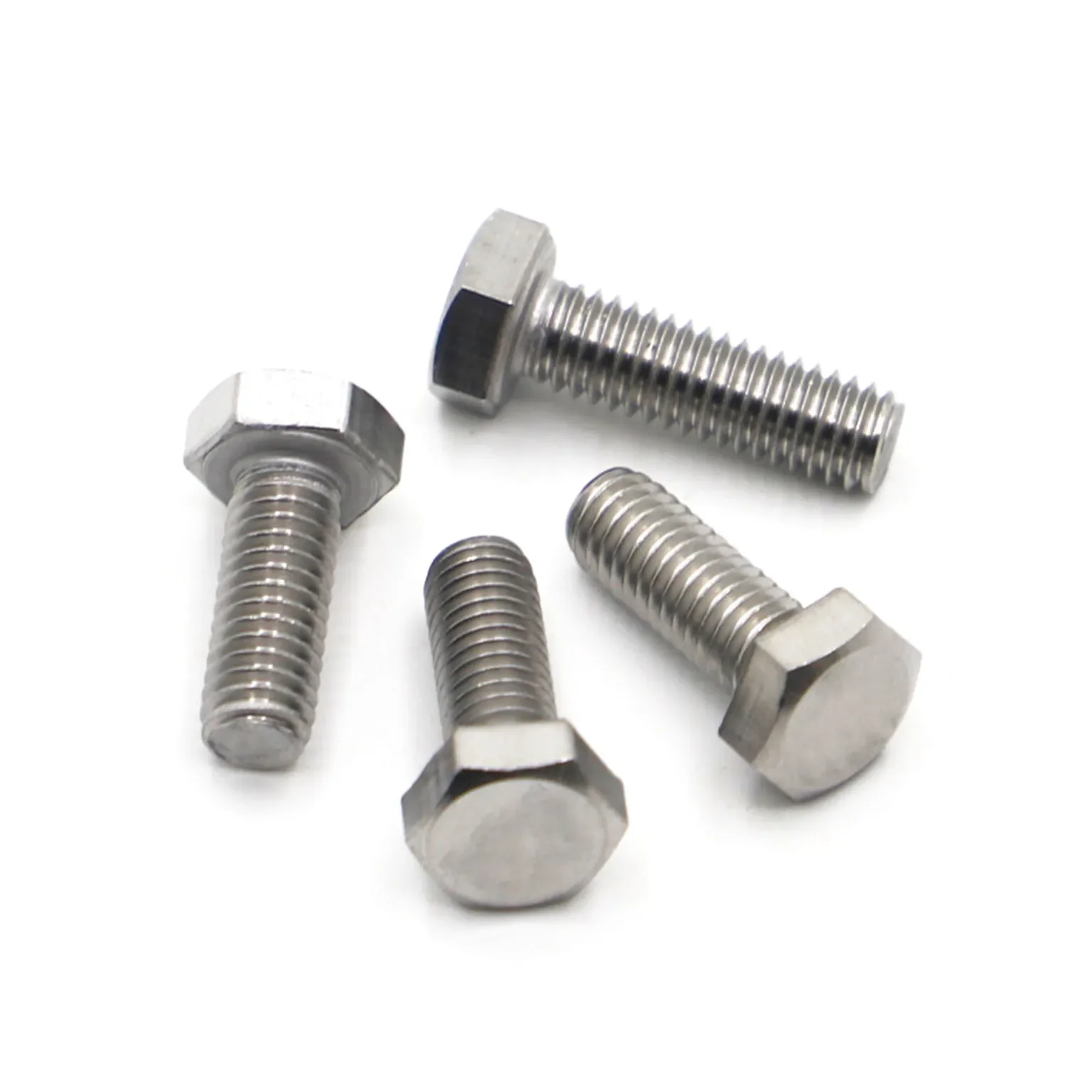 External Hex Hexagon Head Screws with Full Thread M3 M4 M5 M6 M8 M10 M12 304 Stainless Steel Hexagon Head Bolt DIN933