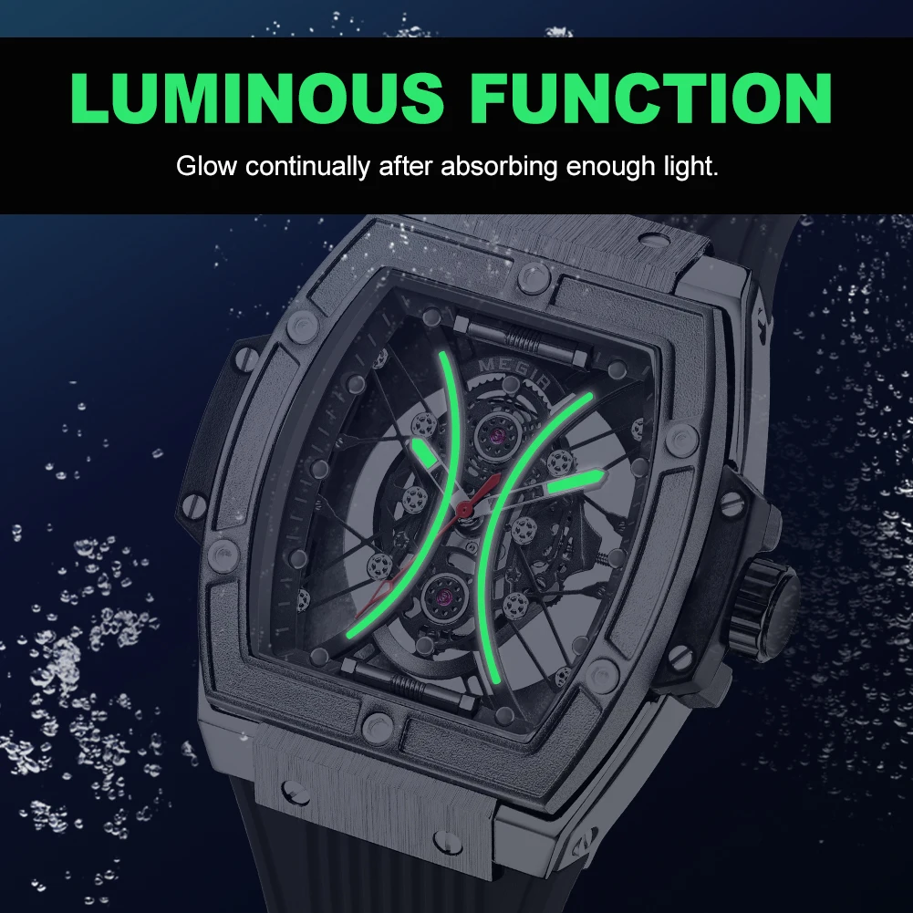 MEGIR Watch for Men Luxury Sports Military Watches Waterproof Quartz Wristwatch Silicone Strap Luminous Hands Clock Montre Homme