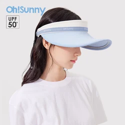 OhSunny Spring Summer Women Sun Visor Wide Brim Sunscreen Hat Adjustable UV Protection UPFav1000+ Female Beach Cap