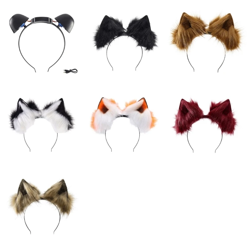 Unique Cozy Plush Animal Ear Headwear With Gentle Motion For Cosplay Enthusiasts