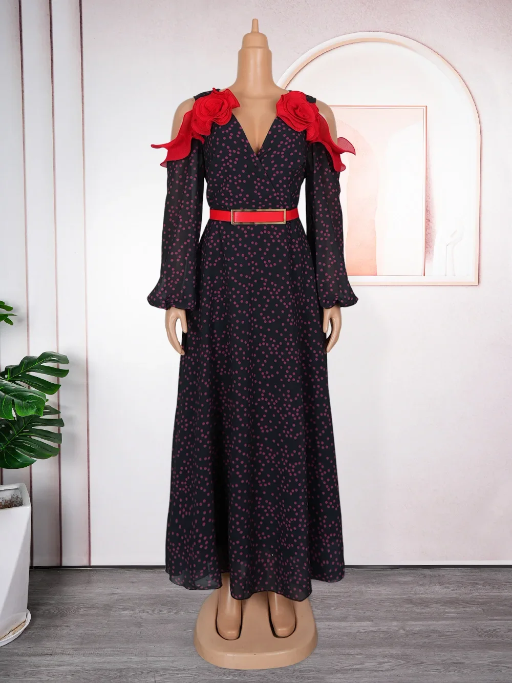 فساتين أفريقية مقاس كبير للنساء فستان سهرة طويل منقط تركيا قفطان دبي عباية أنقرة داشيكي أفريقيا ملابس قفطان