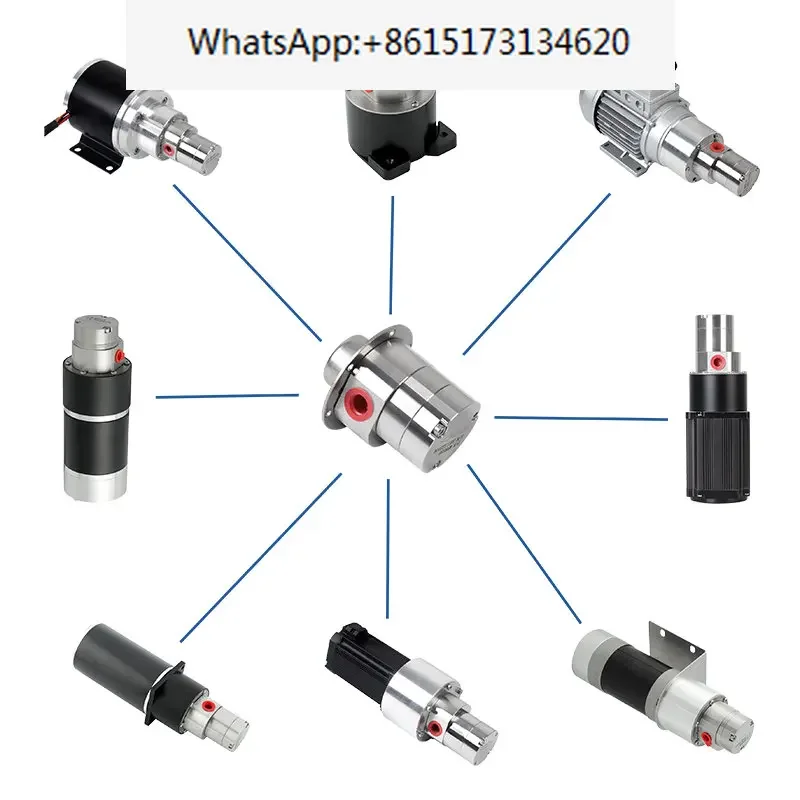 Stainless steel gear pump magnetic drive controllable speed control micro pulse free 24V viscous liquid filling metering