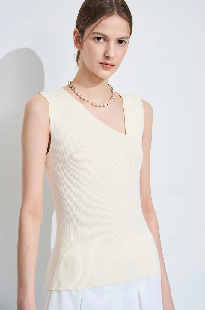 

Вязаный жилет для похудения, эластичная универсальная основа Svel, Must-Have Sle, корейский цвет тонкого материала для поездок на работу