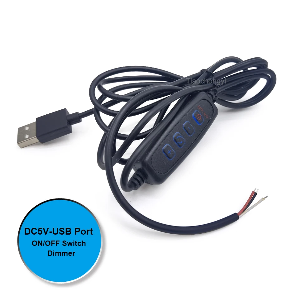 DC 5V LED Dimmer USB Port Power Supply Line Dimming Color-matching