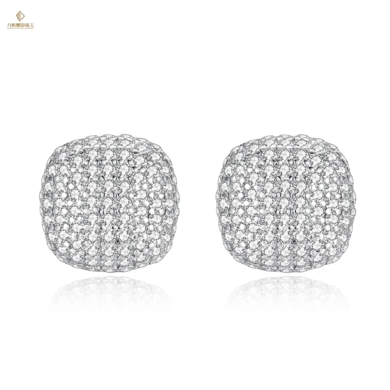 New Arrival Vvs Full Moissanite Stud Earrings 925 Sterling Silver Pass Diamond Tester Luxury Moissanite Jewelry Women As Gift