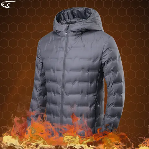 LNGXO Winter Warm Down Jacket Men Hiking Camping Climbing Trekking Graphene Lining Coat Duck Down Lightweight Padding Jackets