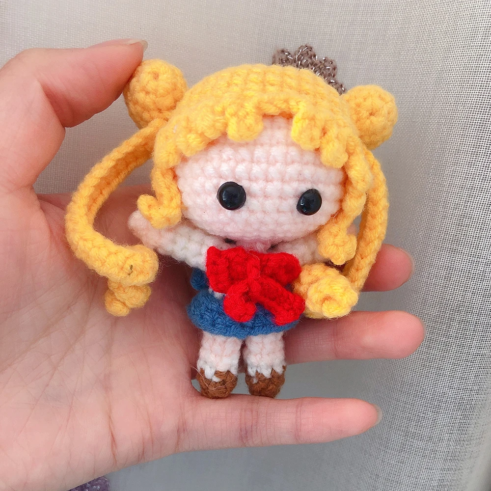 

DIY Hand-knitted Woolen Girl Ornament, Handmade Knitting Doll, Gift