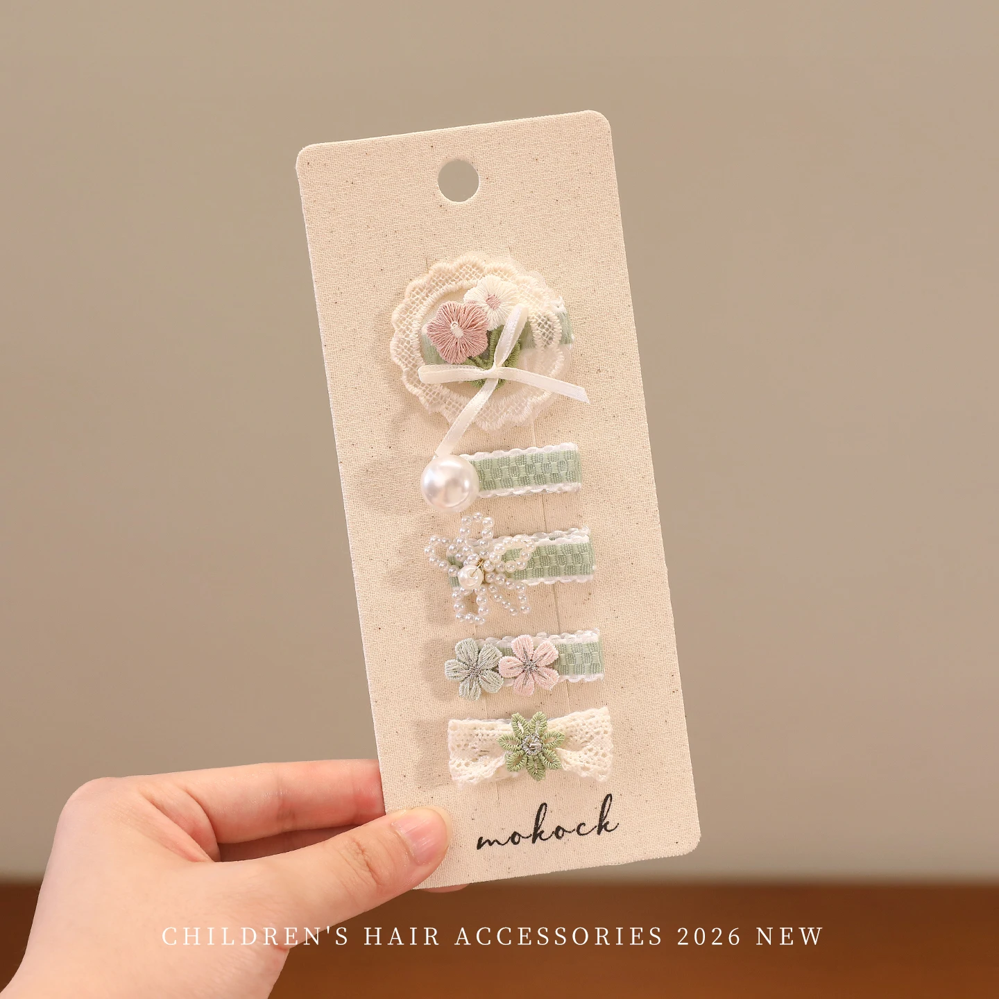 5-teiliges BB-Clips-Set für Kinder, Haarschmuck, süße bedruckte Haarspangen, Haarspange für Mädchen, Haarspange im Ins-Stil, Schleifen, Haarnadel-Ornament – Detail 5