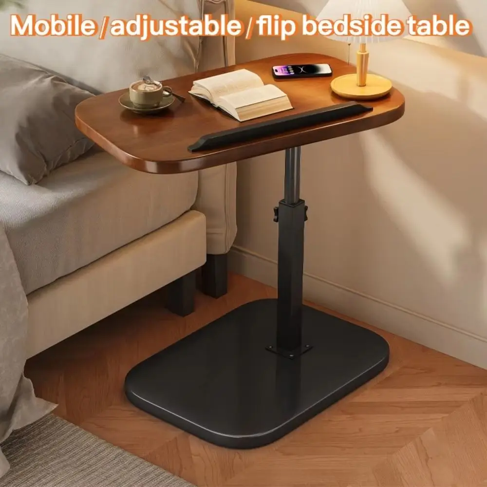 Foldable Sofa Edge Table Adjustable Height C-Shaped Adjustable Bedside Table Flip Desktop Space Saving Rotating Coffee Table