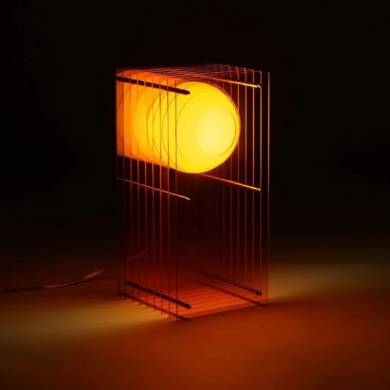 Creative LED Mood Lighting Floating Ball Ambient Light Rechargeable Multi-layer Acrylic Desk Lamp Room Decoration Light Fixture