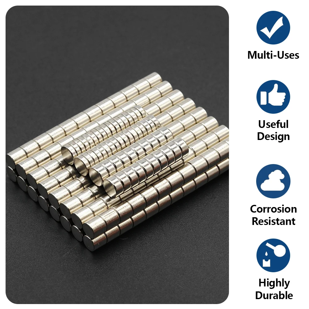 مغناطيس النيوديميوم القوي N35 NdfeB المغناطيسي الدائم imanes مغناطيس الثلاجة القوي للغاية لتقوم بها بنفسك 6x1 6x2 5x1 5x3 4x1.5 4x2