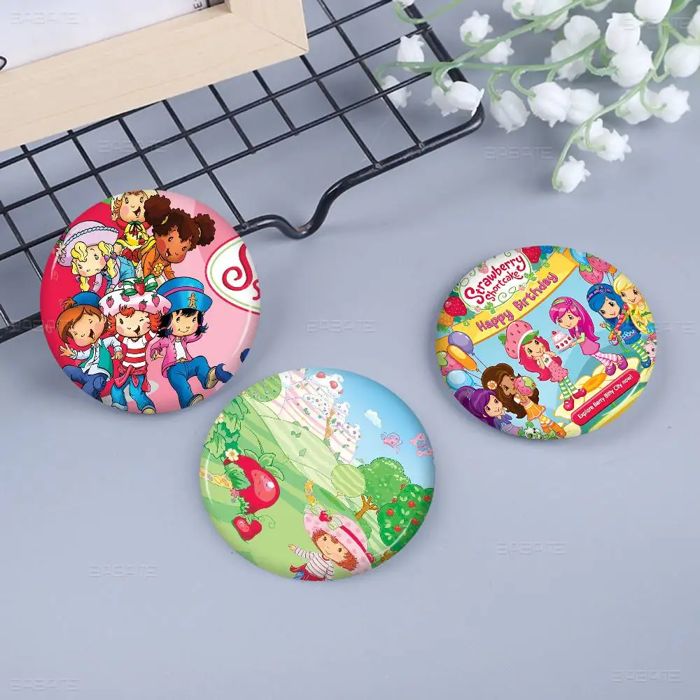 S-Strawberry-shortcake girl 58mm Handmade Brooch Cartoon Cosplay Badge on Backpack Jewelry Accessories Gifts