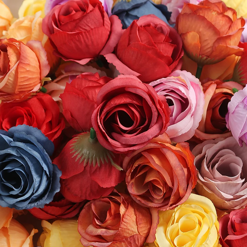 10/20 sztuk Rose sztuczne kwiaty do wystroju domu ślub dekoracja ślubna dostarcza sztuczne kwiaty DIY wieniec panny młodej akcesoria — zdjęcie 5