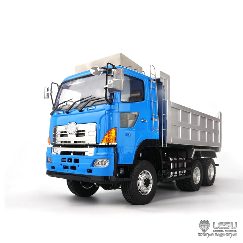 LESU 1/14 metal simulation 6X6 truck high torque hydraulic dump truck