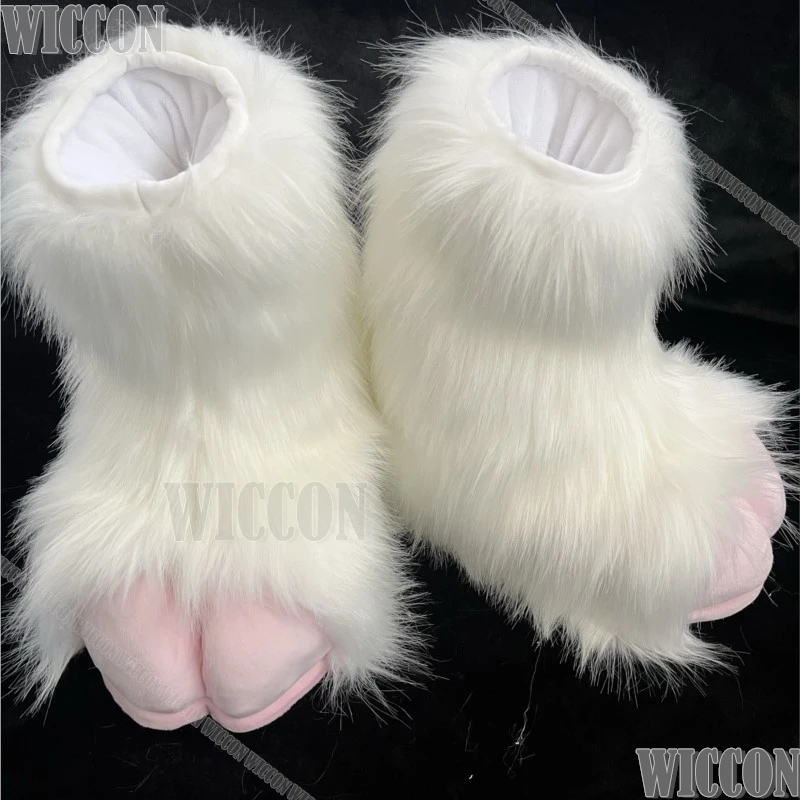 Furry Foot Cute Shoe Fursuit Kigurumi Kig Cosplay Animal Beast Foot Multicolor Furred Costume Gift Holloween Roleplay Customized