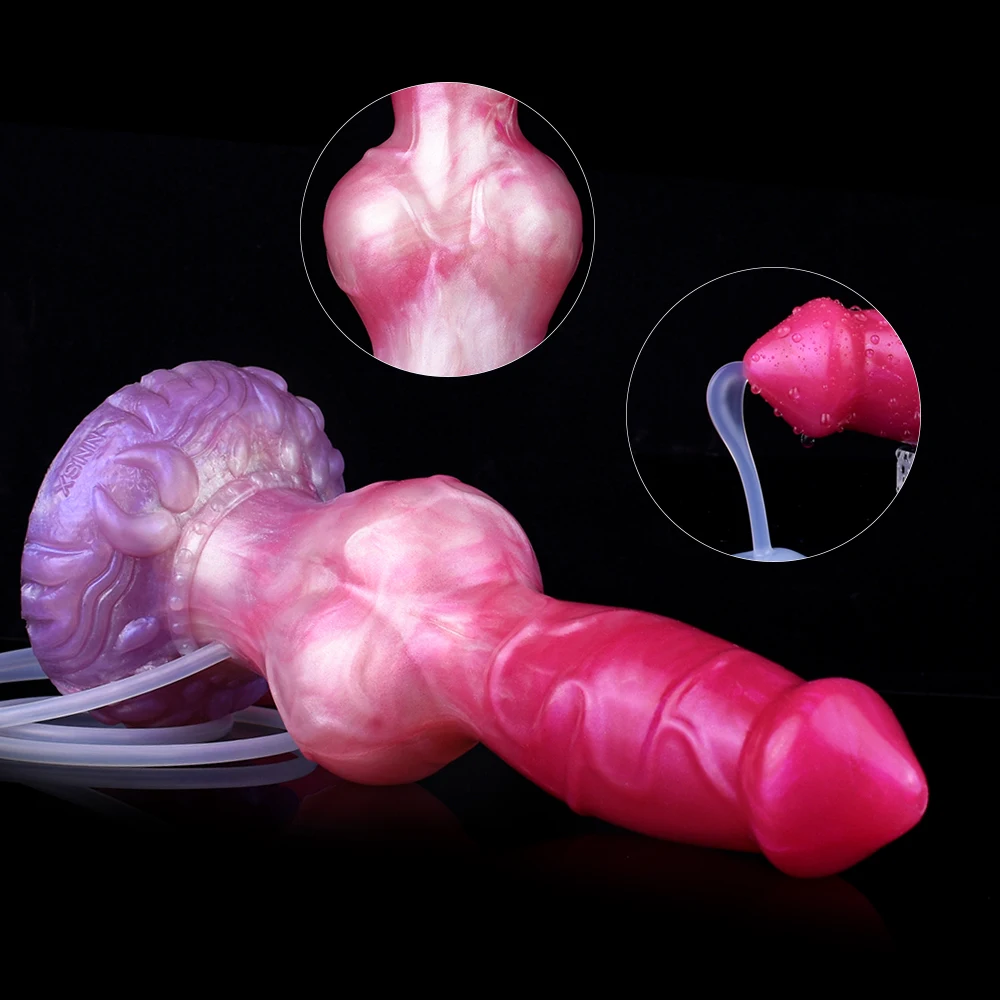 NNSX Large Dog Knot Ejacultion Dildo With Sucker Silicone Squirting Penis For Adults Anal Dilator Dildo Toy For Women Sex Toys