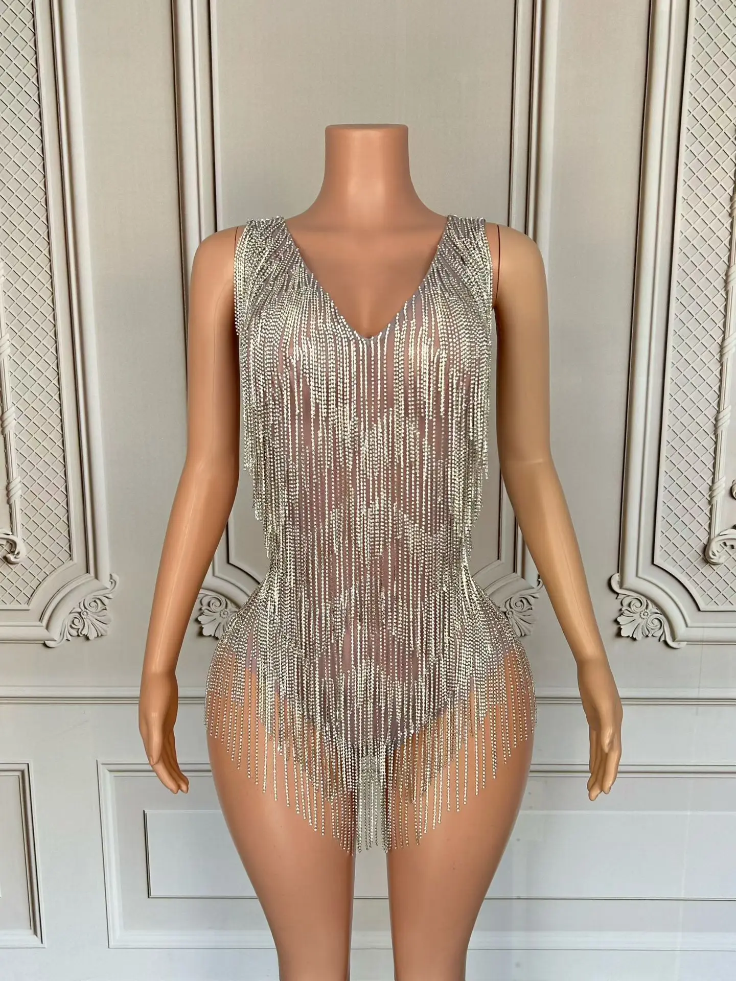 2025 مثير جوجو ملابس رقص بلا أكمام هامش ارتداءها المغني راقصة عرض مسرحي أداء ارتداء ملهى ليلي ملابس الحفلات الهذيان #2