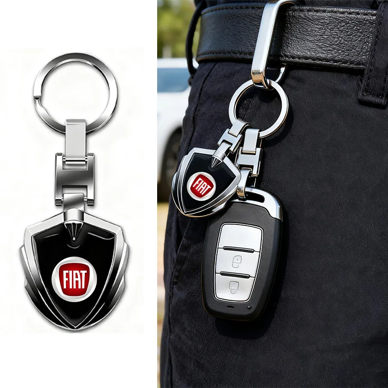 Ned 3D Metal Car Logo Key Rings Keyring Keychain For Fiat 500 Punto 124 125 500 Bravo Stilo Panda Abarth Viaggio Car Accessories
