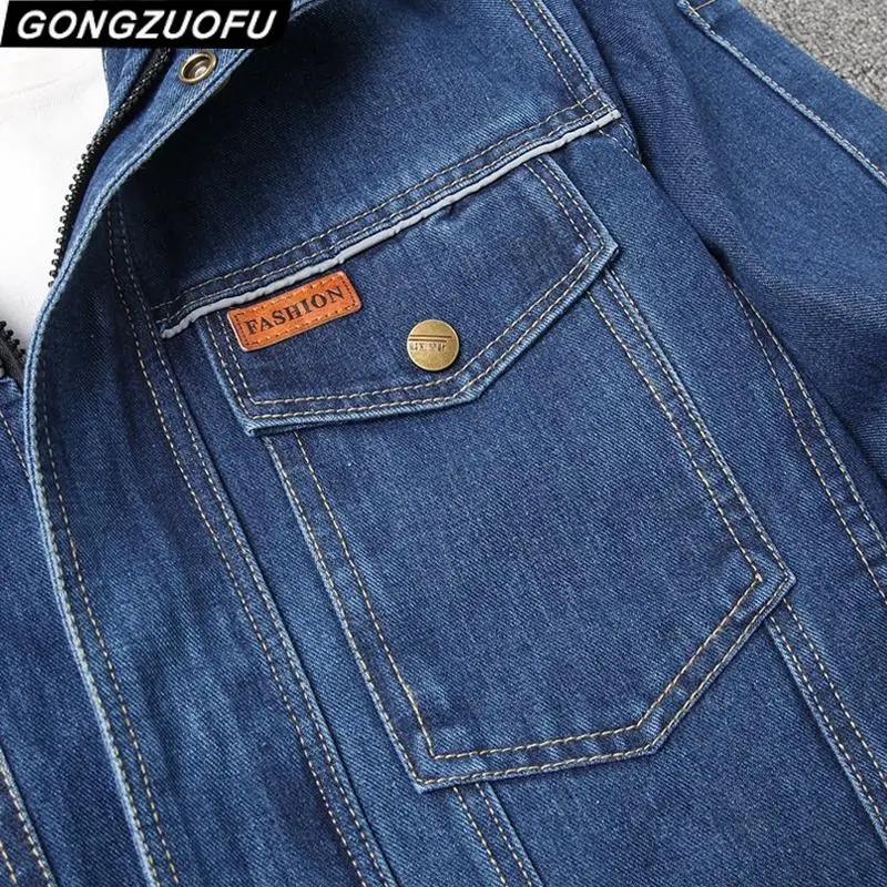 春秋用厚手デニム作業服セット男性用 W 火傷防止耐摩耗性ルーズ汚れ防止労働保護服