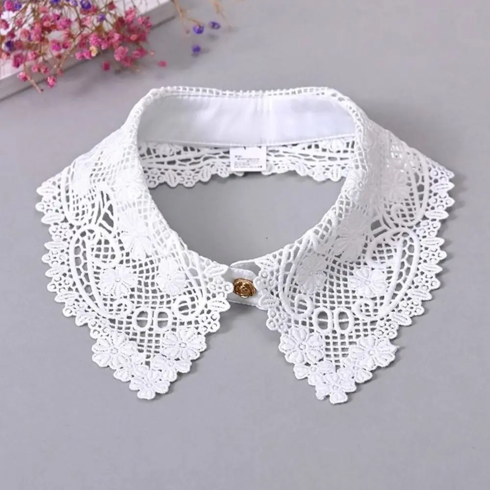 

Fashion Lace Floral Fake Collar Detachable Black White Decoration Collar Clothes Trim