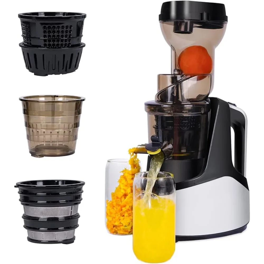 

Slow Juicer Machines with Big Wide 82mm Slot 1000ml Juice Cup Cold Press Juicer for Fruits and Vegetables, BPA Free, Silver