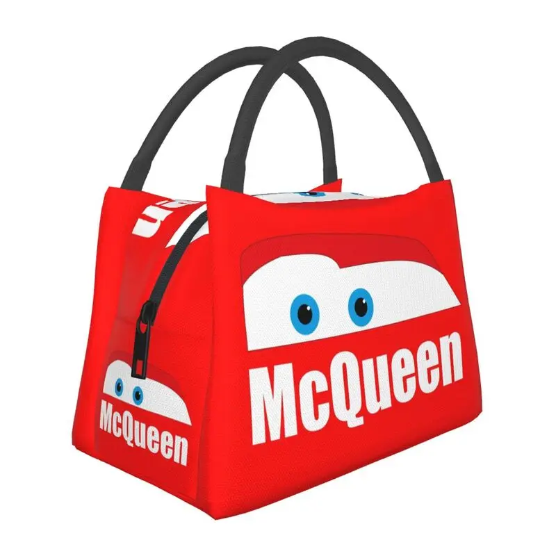 

Lightning Mcqueen Cars Portable Lunch Box Women Multifunction Cooler Thermal Food Insulated Lunch Bag Hospital Office Pinic