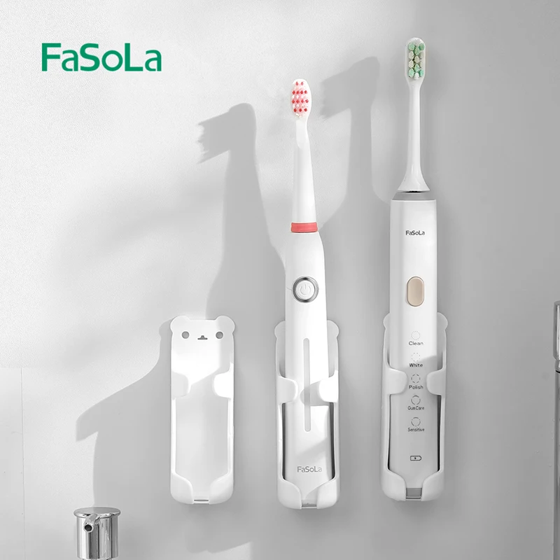 FaSoLa Electric Toothbrush Holder Wall Mounted for Shower Bathroom Storage Organizer Brush Holder Toothbrush Case