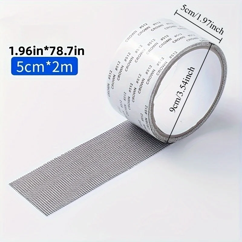 Mesh Self-Adhesive Tape - Repairing Window Screens To Fix Broken Holes - Prevents Mosquitoes and Insects From Entering