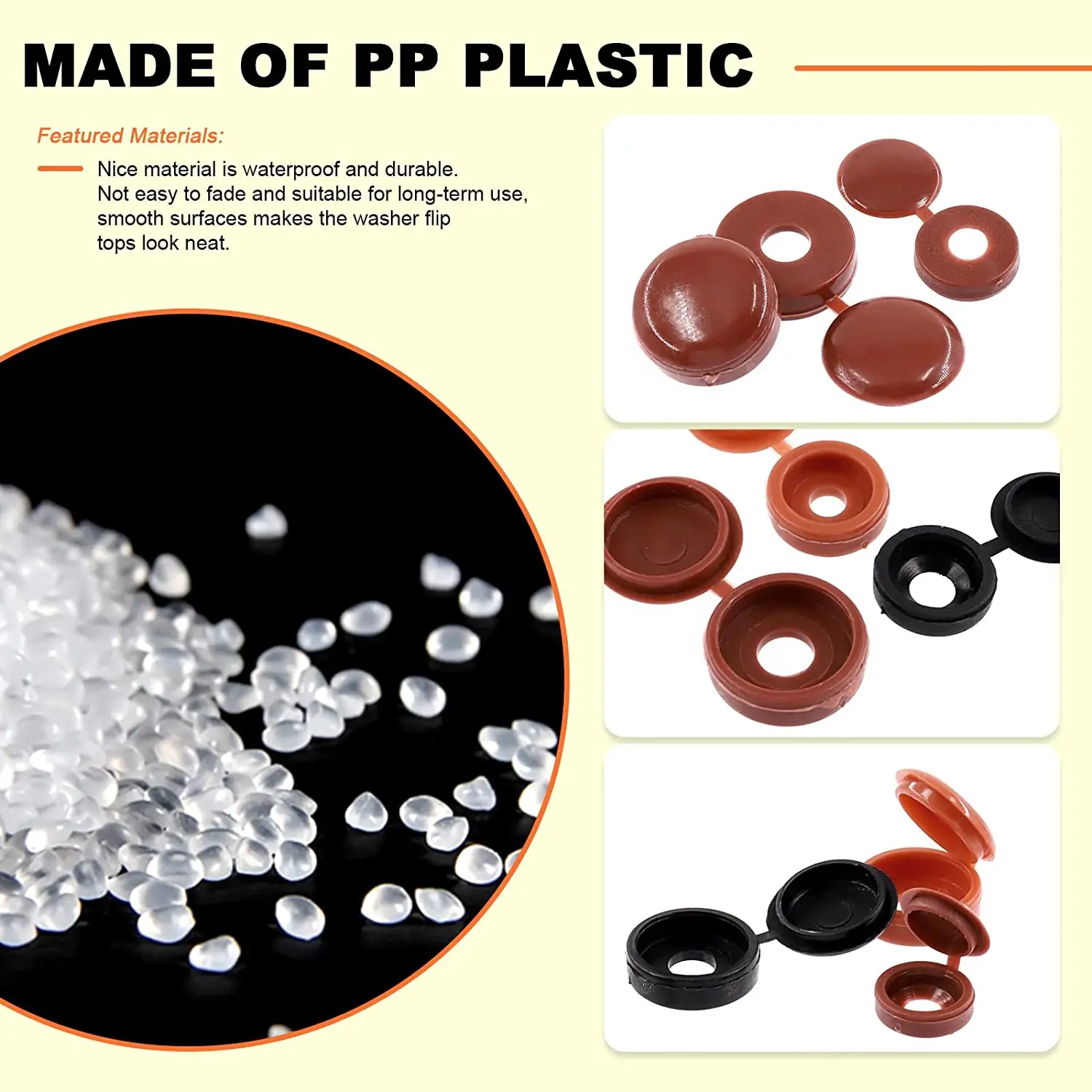 25/50/100pcsCoperchio a vite Tappi pieghevoli Bottone in plastica per mobili per auto Copertura decorativa autofilettante Prevenire la polvere Tappo a vite hardware